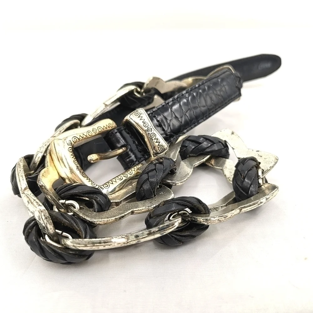Brighton Vtg Women's Medium Silver Tone Bow Belt